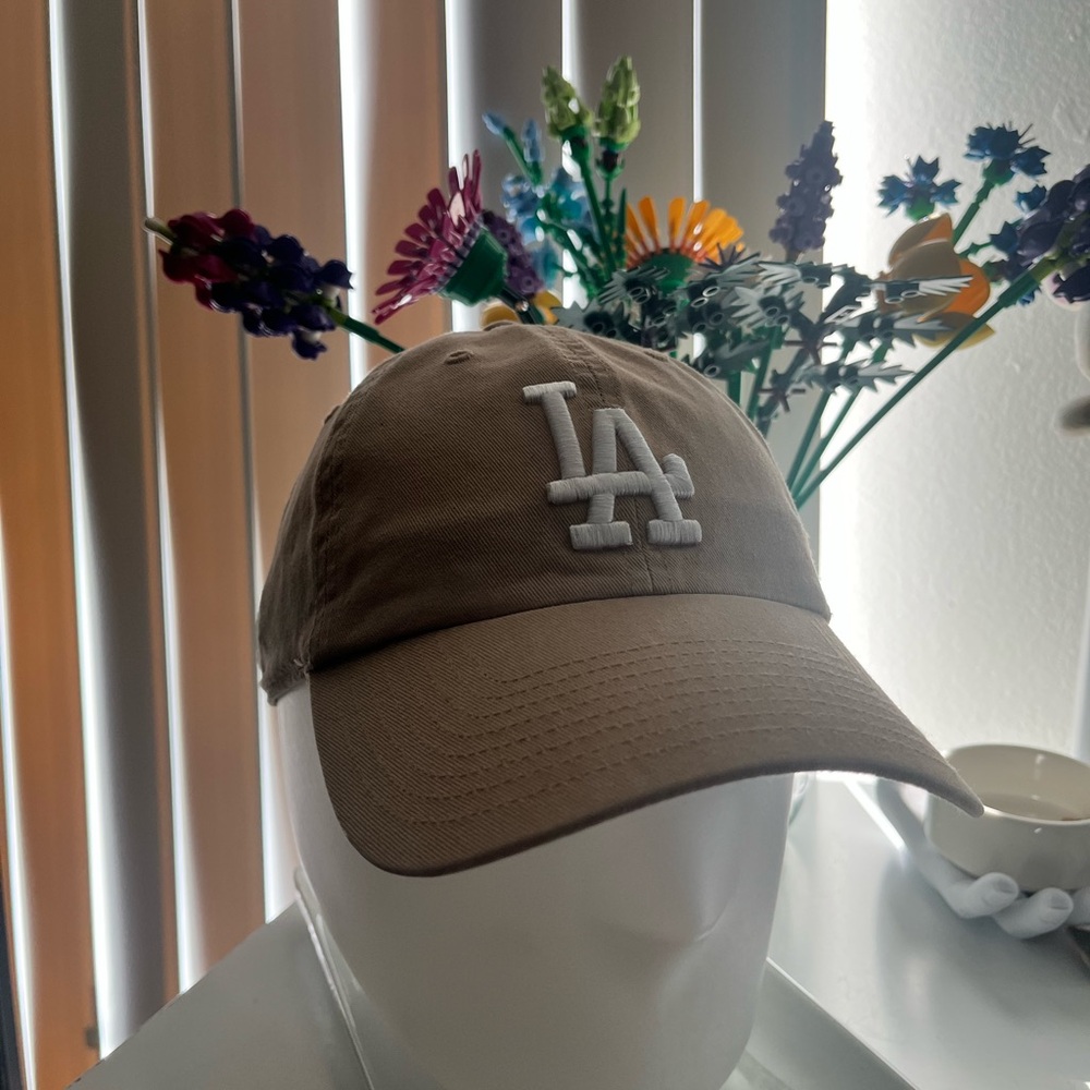 LA Embroidered Tan Baseball Cap